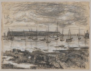 View of a Fishing Harbour by Tadeusz Makowski