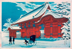 The Red Gate of Hongo in the Snow