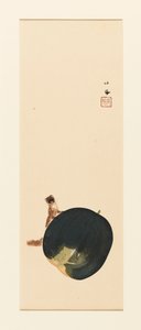 Woodblock Print - Squirrel on Fruit