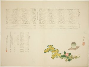 Incense Burner, Chrysanthemums, and Camellias