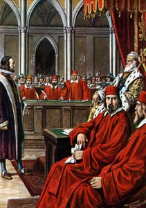 Cretan War: The trial of Francesco Morosini after the siege of Candia, accused of cowardice and treason on his return to Venice by Tancredi Scarpelli