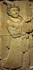 Terracotta Stele with Musician, Tang Dynasty by Tang Dynasty Chinese School