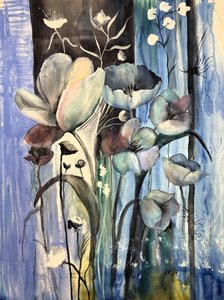 Ethereal Blue Flowers by Tanya Lundmark