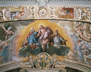 Fresco in vault of Chapel of Guardian Angel