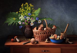Forest Mushroom Harvest by Tatyana Skorokhod