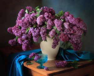 Moody Lilac Still Life by Tatyana Skorokhod