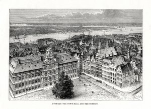 Town Hall and River Schelde, Antwerp, Belgium by Taylor