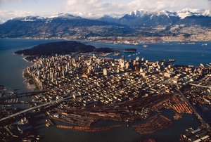 An aerial view of Vancouver