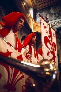 Trumpeters Playing at Ceremony, Florence by Ted Spiegel