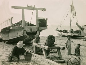 A Fishing Family in Japan, circa 1900 - 1915