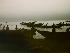 Japanese Fisherman at Sea, circa 1900 - 1915