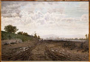 A Morning along the River Arno. Sand diggers along the Arno by Telemaco Signorini