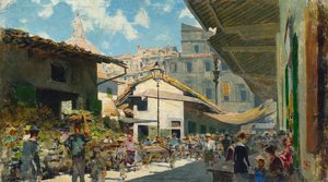 Old Market by Telemaco Signorini