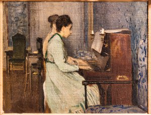 The Piano Lesson by Telemaco Signorini