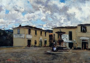 The Square of Settignano by Telemaco Signorini