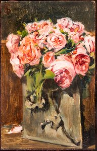 Vase with Roses by Telemaco Signorini