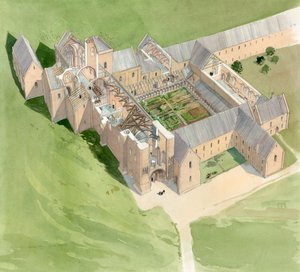Aerial view of Lilleshall Abbey