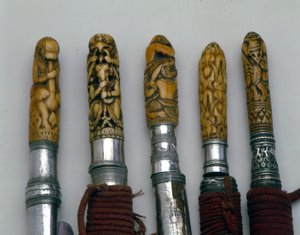 Ornamental Knife and Sword Handles, Northern Thailand
