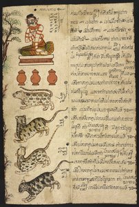 Thai divination manual (Phrommachat), containing horoscopes based on the Chinese zodiac by Thai School