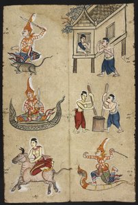 Thai divination manual (Phrommachat), containing horoscopes based on the Chinese zodiac by Thai School