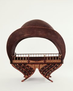 Royal Howdah with a shelter of lacquered woven bamboo from Northern Thailand by Thai School