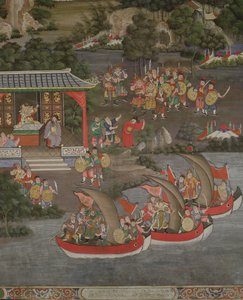 Scene with Chinese Influence, Sala Geng, Wat Bowonniwet Vihara, Bangkok