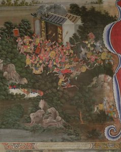 Scene with Chinese Influence, Sala Geng, Wat Bowonniwet Vihara, Bangkok by Thai School