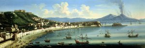 Naples, from the Heights of Posillipo with Vesuvius in the Distance