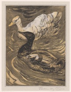 Two Swimming Ducks by Theo van Hoytema (signed by artist)