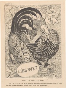 Caricature with Politicians as Chickens by Theo van Hoytema