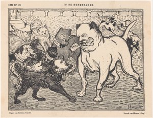 Caricature of the Electoral Law of Johannes Tak van Poortvliet by Theo van Hoytema
