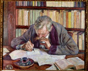 Portrait of the Belgian poet Emile Verhaeren at his office