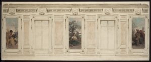 Sketch for the Marriage Hall at Courbevoie Town Hall: Bootmaker, Maternity, Education by Theobald Chartran