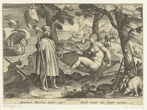 Amerigo Vespucci Sets Foot in America by Theodoor Galle
