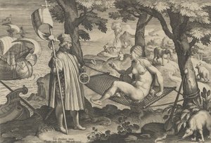 New Inventions of Modern Times [Nova Reperta], The Discovery of America, plate 1, ca. 1600 by Theodoor Galle