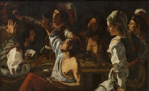 Card and Backgammon Players. Fight Over Cards by Theodoor Rombouts