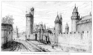 Entrance to the Louvre in the 14th century, 1885 by Theodor Josef Hubert Hoffbauer