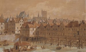 The Grand Chatelet and the Pont aux Meuniers by Theodor Josef Hubert Hoffbauer