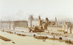 The Louvre and the Hôtel du Petit-Bourbon in 1622 during the reign of Louis XIII