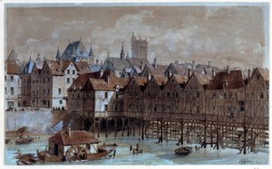 View of the Meuniers Bridge by Theodor Josef Hubert Hoffbauer