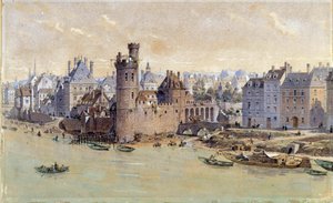 View of the Tower of Nesles in Paris in the 17th Century by Theodor Josef Hubert Hoffbauer