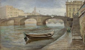 An Overcast Day in Florence near Ponte Santa Trinita by Theodor Philipsen