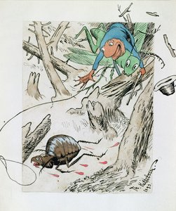 Flea Hunt in the Virgin Forest by Theodor Kittelsen