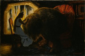 The Princess picking Lice from the Troll