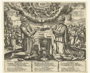 William of Orange and Charlotte of Bourbon Kneeling in a Landscape by Theodor de Bry (attributed to)