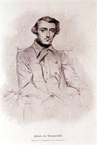 Portrait of Alexis de Tocqueville. Lithograph of Chasseriau. 19th century.