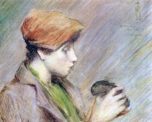 Suzanne Hoschedé with a Rabbit