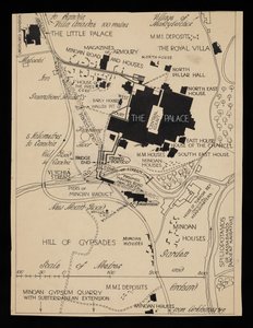 Map of Knossos buildings surrounding the Palace, circa 1903 by Theodore Fyfe