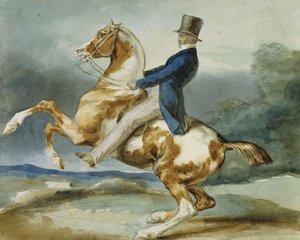 A Rider and His Rearing Horse