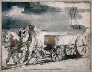 Ammo trolley fired by two horses
